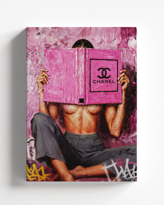 Quadro Chanel Girl stampa su tela premium design elegante moda lusso, Coco Chanel