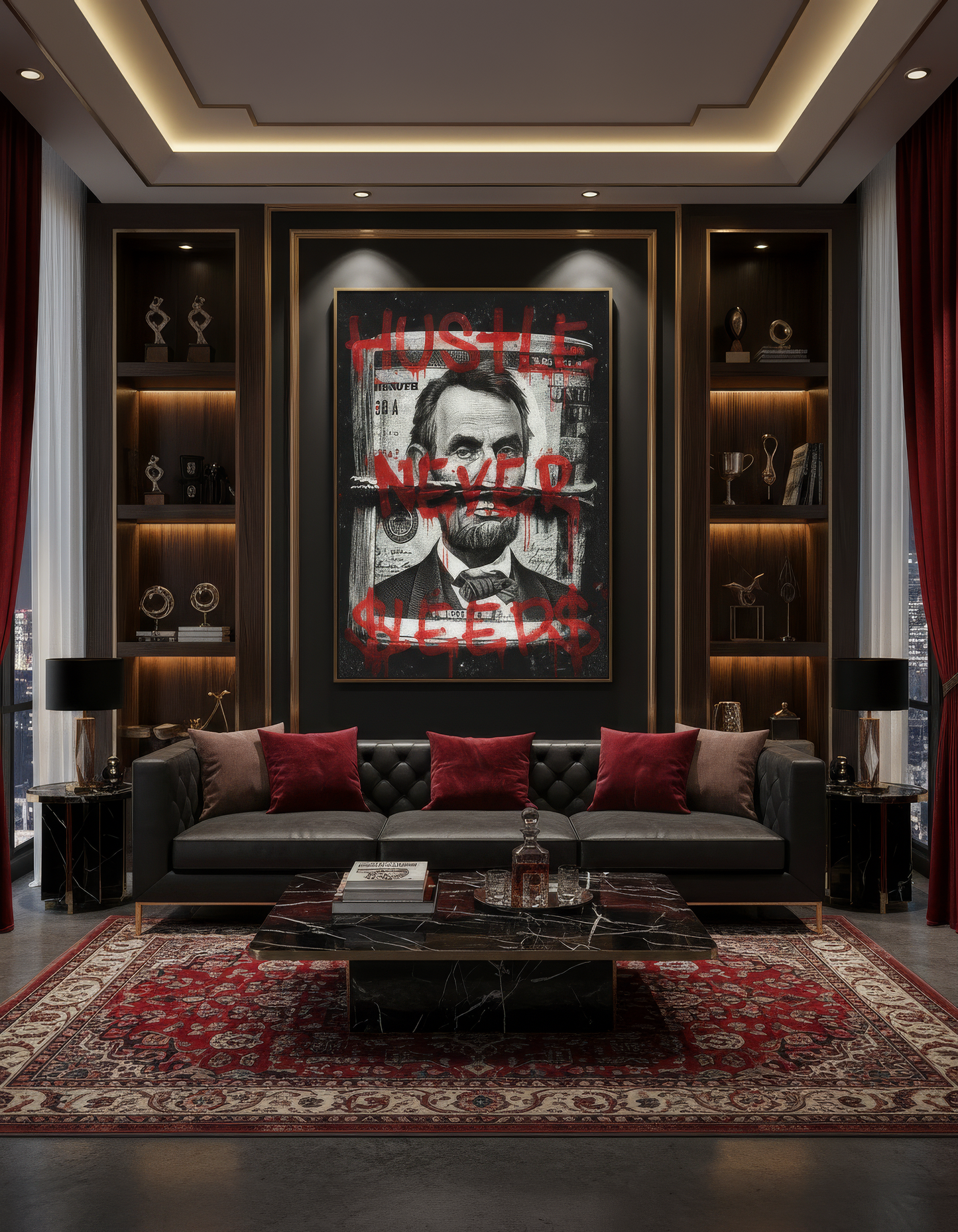 HUSTLE NEVER SLEEPS - QUADRO