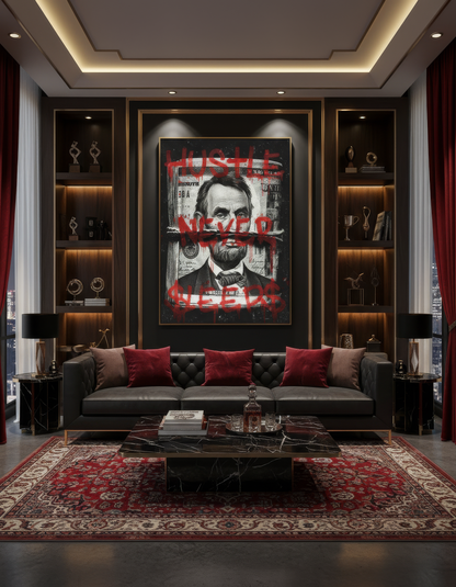 HUSTLE NEVER SLEEPS - QUADRO