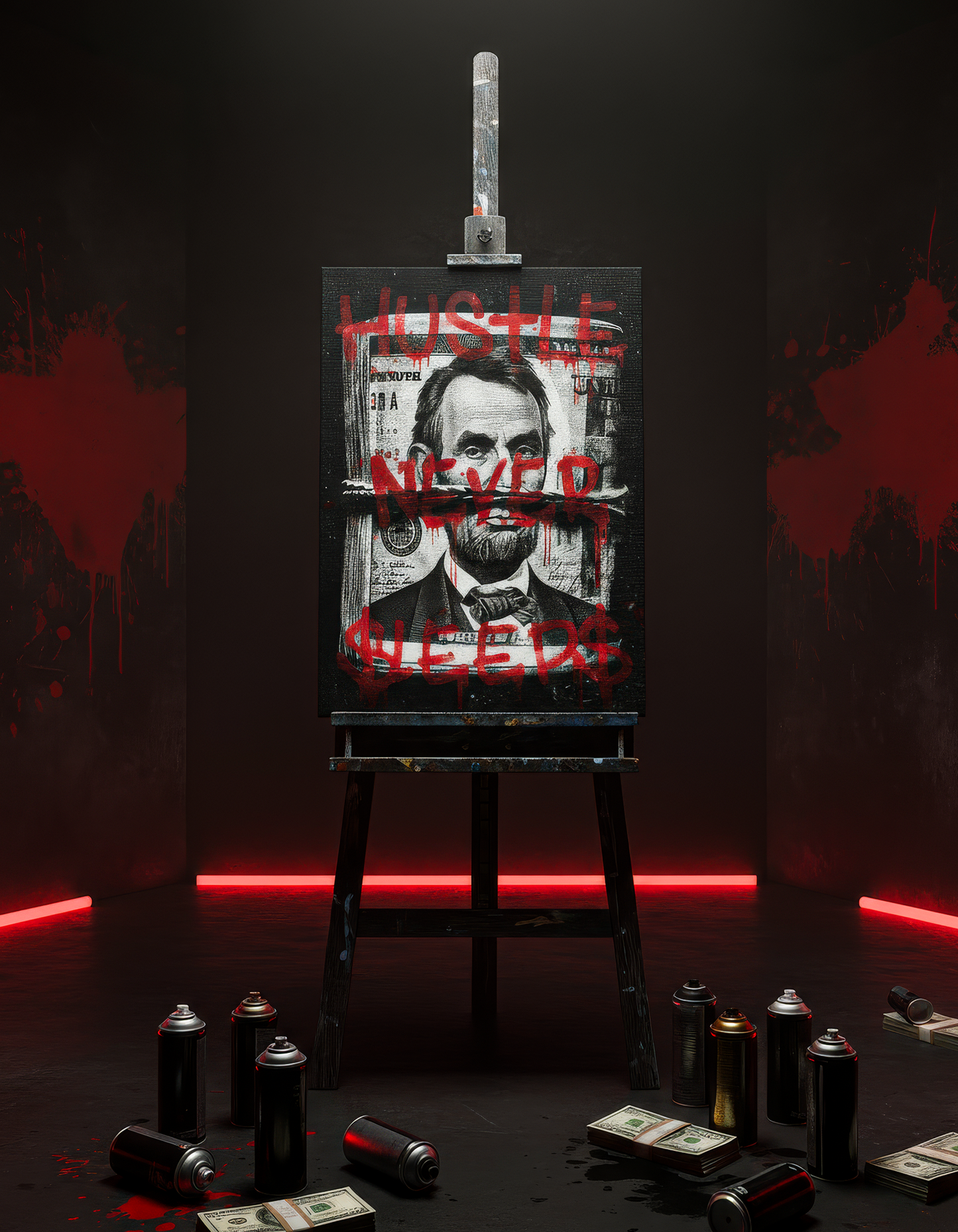 HUSTLE NEVER SLEEPS - QUADRO