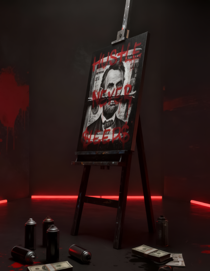 HUSTLE NEVER SLEEPS - QUADRO