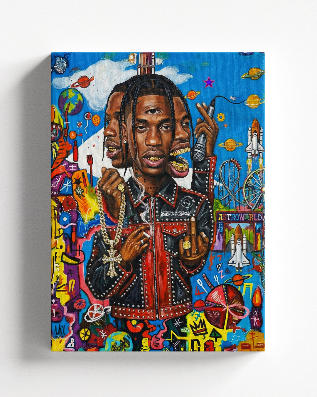 Quadro Travis Scott stampa su tela premium arte contemporanea street art